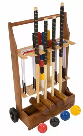 Photoo of 4 player Garden Croquet set with trolley