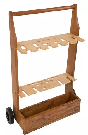 photo of wooden croquet trolley