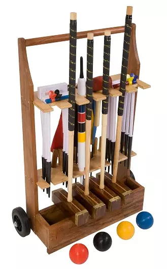 photo of 4 player championship croquet set with trolley