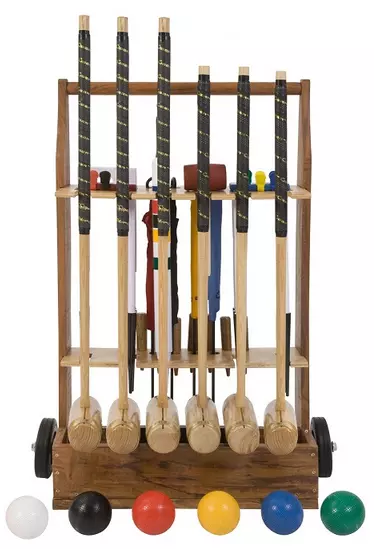 photo of 6 player executive croquet set with trolley