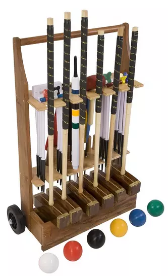 photo of 6 player championship croquet set with trolley